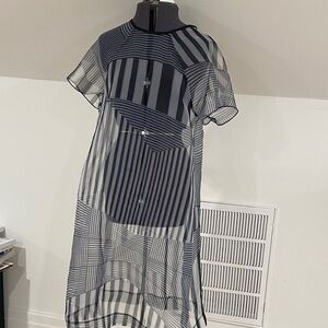 Striped Sheer Black and White Dress